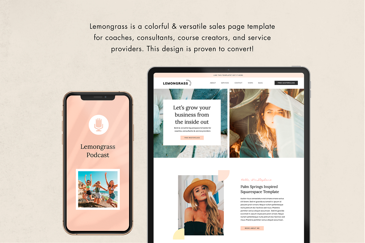 Squarespace template: Lemongrass, a Squarespace Template by Applet Studio