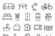 42 Vector Tiny Apartment Icon Set, an Outline Icon by adenpinkstore (Thumbnail 11 of 12)