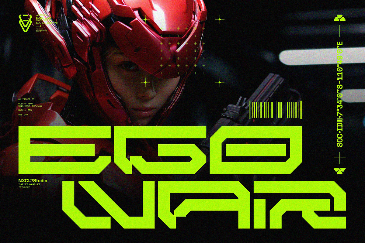 NCL BRAYQOSE - Cyberpunk Font, a Sans Serif Font by Enxyclo Studio (Photo 3 of 13)