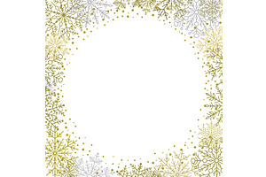 Winter Vector Frame With Arabesques, a Background Graphic by FineArtStudio