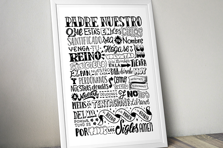 Padre Nuestro - Lettering Poster