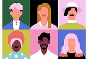 Abstract people face avatars set, a Person Illustration by Good Studio (Thumbnail 8 of 13)