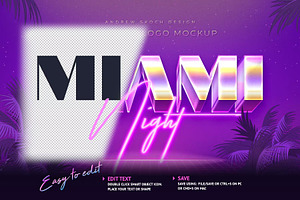 Miami - 80s Retro Logo Mockup