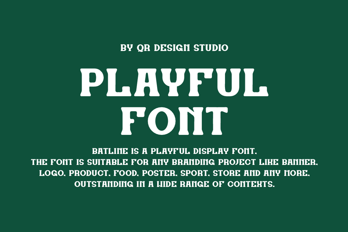 Batline Regular & Outline Serif Font, a Slab Serif Font by QR Design Studio (Photo 2 of 8)