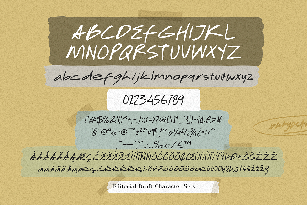 Editorial Draft - Hand Drawn Font, a Handwritten Font by Yktypstd (Photo 4 of 9)