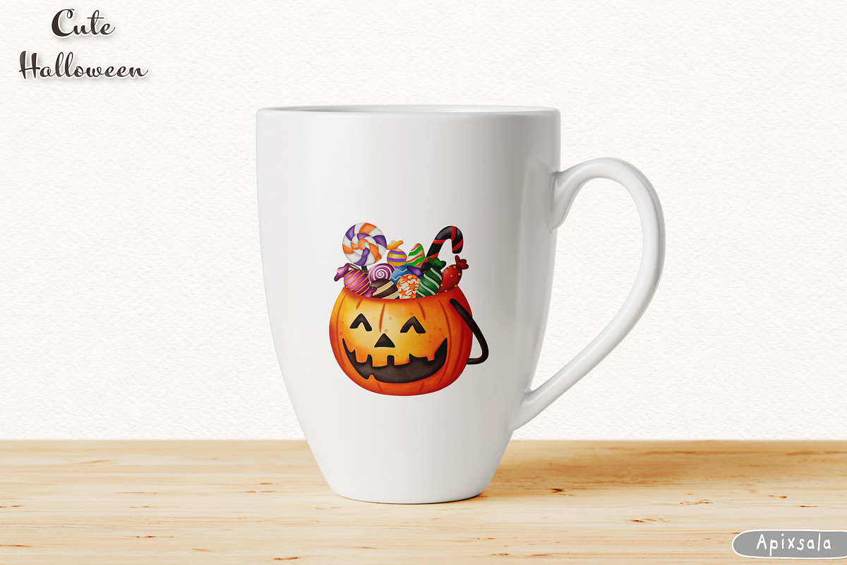 Cute Halloween Watercolor Clipart, a Person Illustration by Apixsala (Photo 4 of 7)