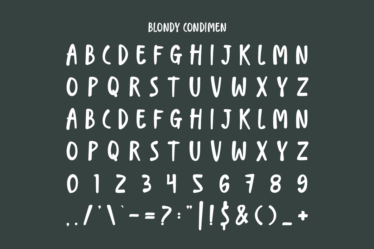 Blondy Condimen Chalk Marker Font, a Sans Serif Font by Iqsiart Studio (Photo 5 of 7)