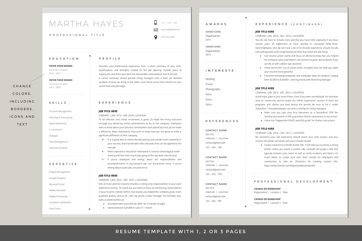Word Resume & Cover Letter Template, a Resume Template by PAPPERMINT RESUME STUDIO (Photo 2 of 6)