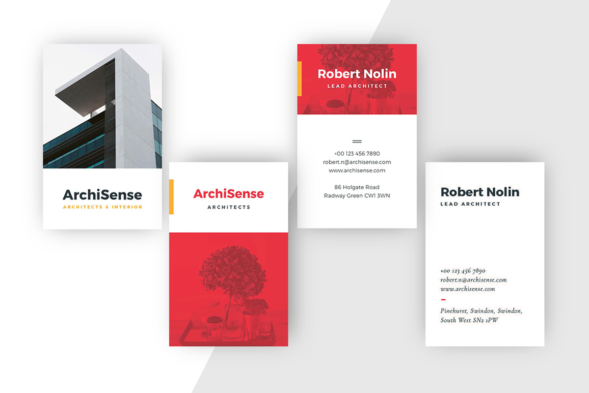 Business Card Template: Yellow & Red, a Business Card Template by RWstudio (Photo 1 of 7)
