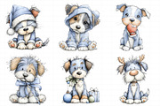 Cute Christmas Fluffy Dogs Clipart, an Illustration by Daily.Designs (Thumbnail 3 of 5)