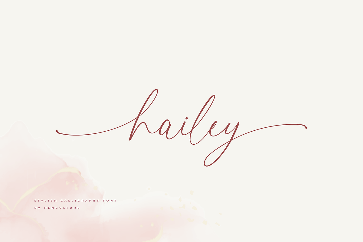 Hailey - Stylish Calligraphy Font, a Script Font by Pen Culture (Photo 1 of 10)