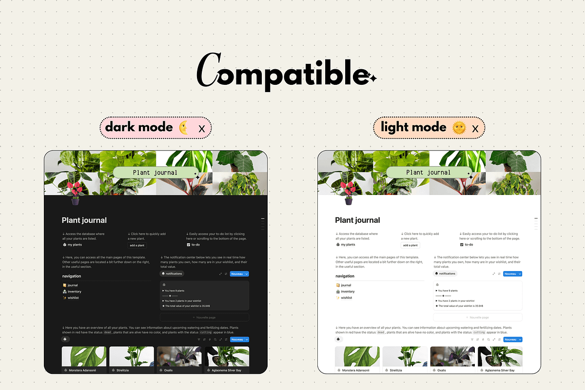 Plant journal - Notion template, a Websites & App Template by Iasan Design (Photo 10 of 11)