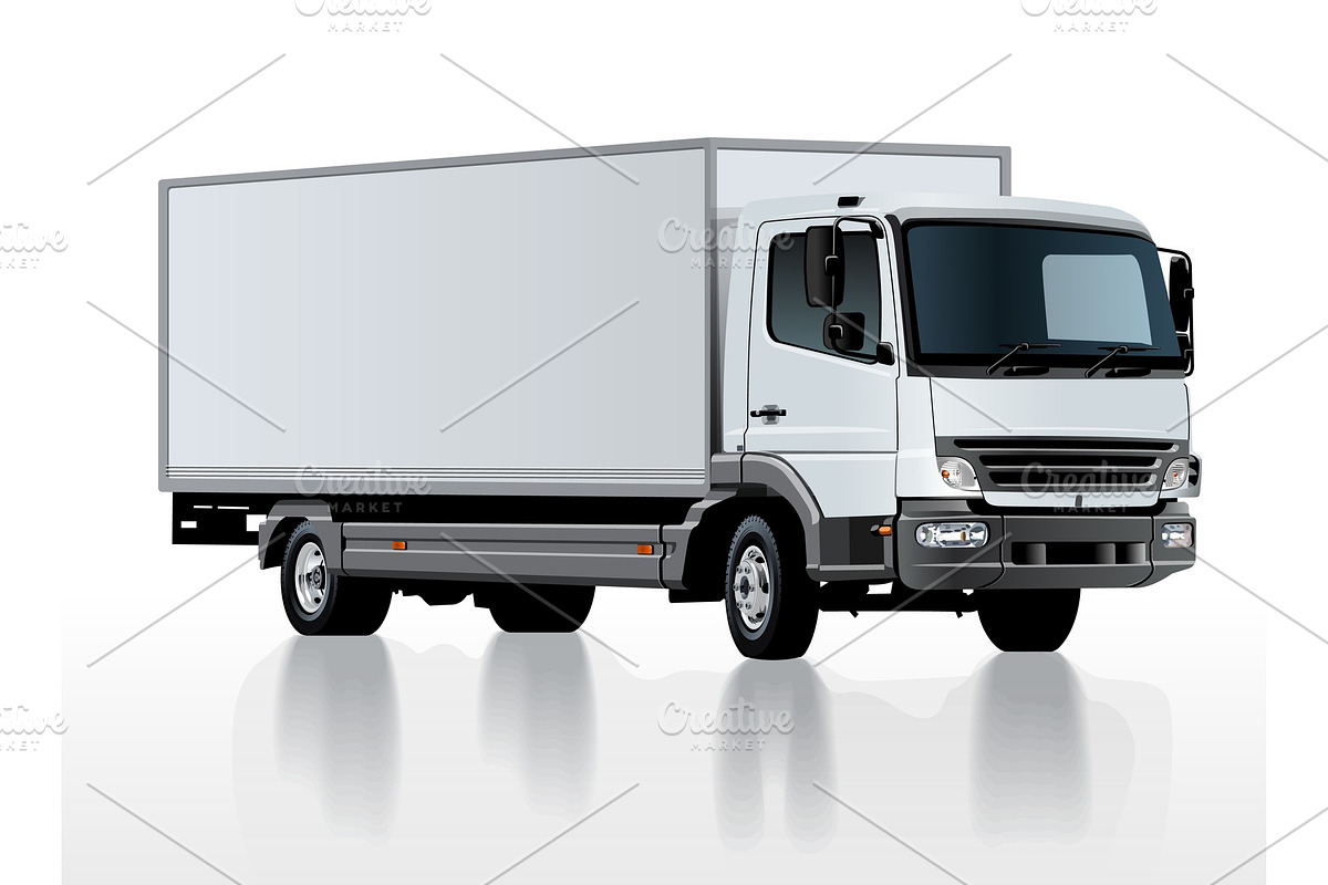 Vector truck template isolated on white, a Device Mockup by Mechanik