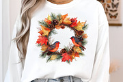 Watercolor Christmas Wreath Clipart, an Illustration by SinaCreation (Thumbnail 4 of 7)