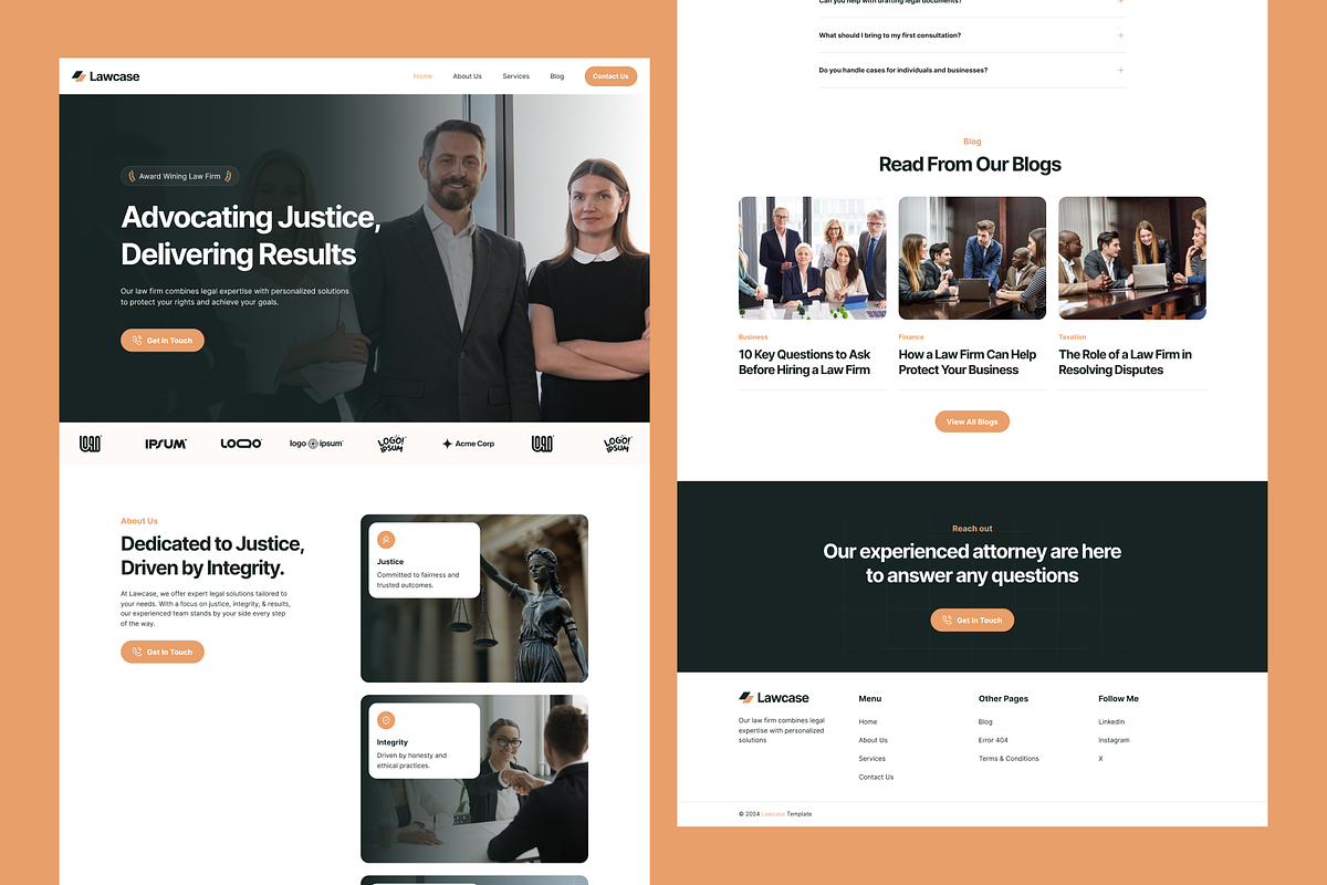 Lawcase - Lawfirm Framer Template, an UI Kit Template by UI/UX Ocean (Photo 2 of 5)