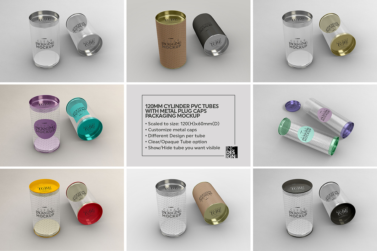 Clear/Opaque Tube Packaging Mockup, a Cups & Container Mockup by INCDesign (Photo 2 of 10)