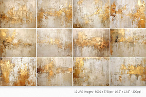 Ivory And Gold Texture Digital Paint