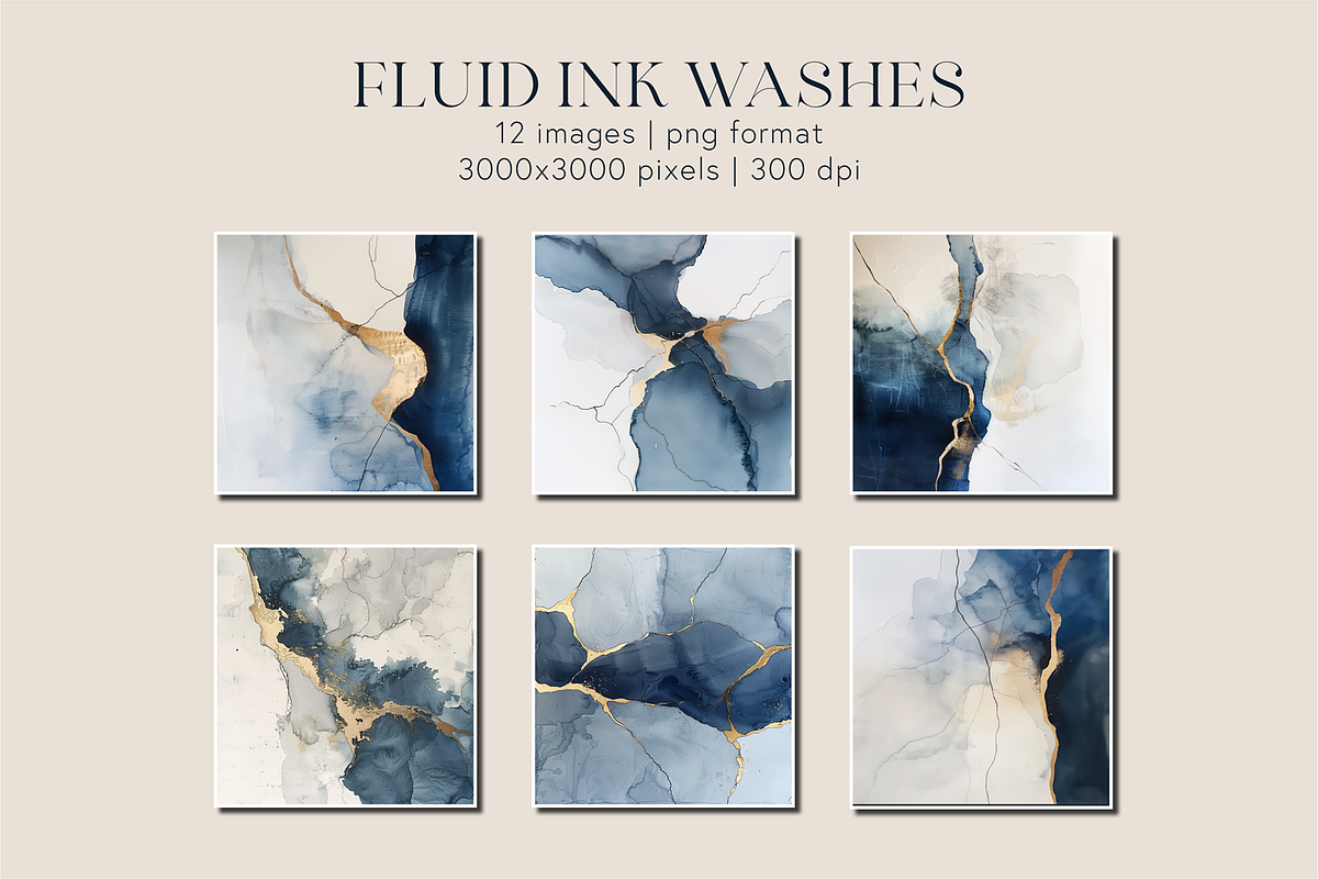 Fluid ink wash kintsugi backgrounds, a Background Graphic by Sugar River Merchantile (Photo 3 of 4)