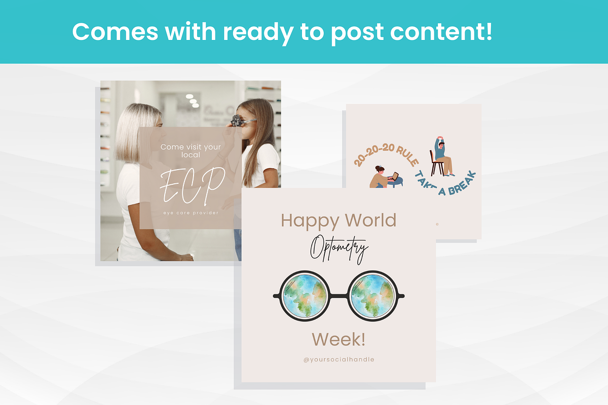 60 OPTOMETRY Instagram Templates, a Social Media Template by SocialMediaTemplate (Photo 9 of 9)