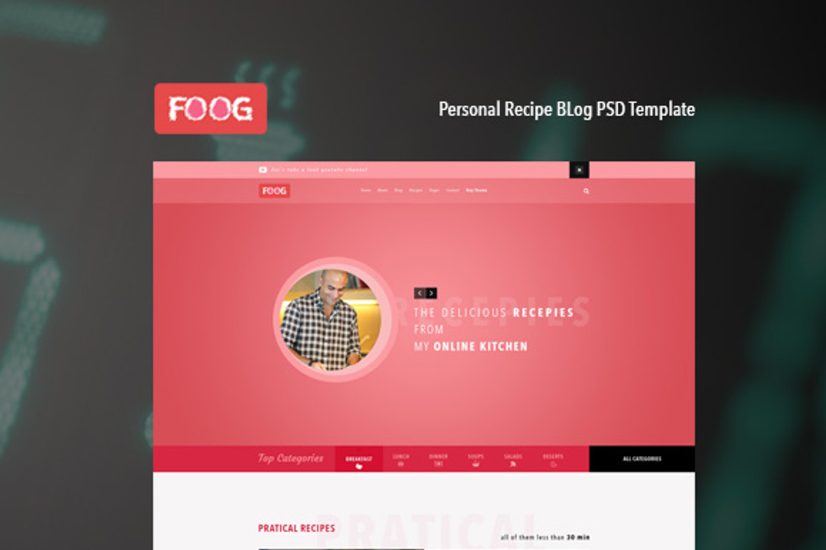 FOOG Personal Recipe Blog Template, a Websites & App Template by Arif's Shop (Photo 1 of 13)