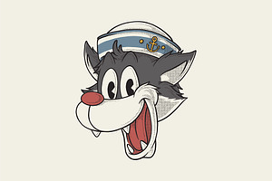 Sailor Man Wolf Head Mascot