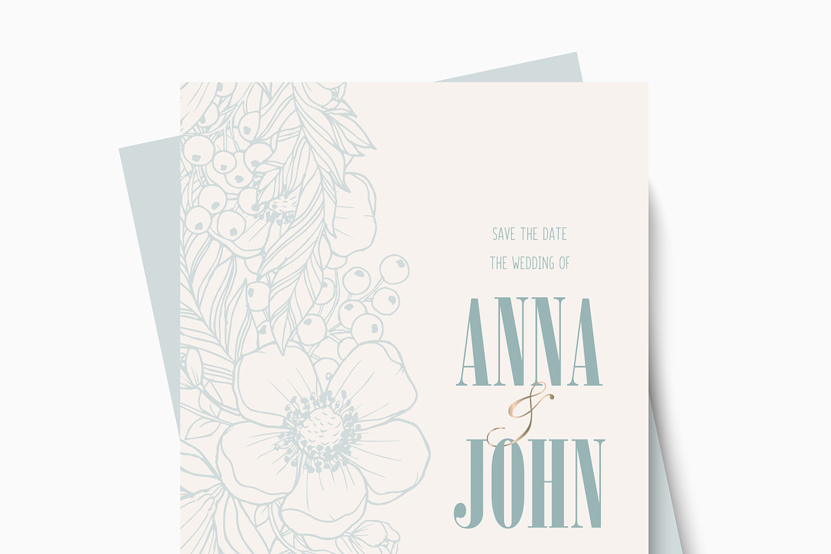Wedding invitation card template, an Invitation Template by Doodle_flower