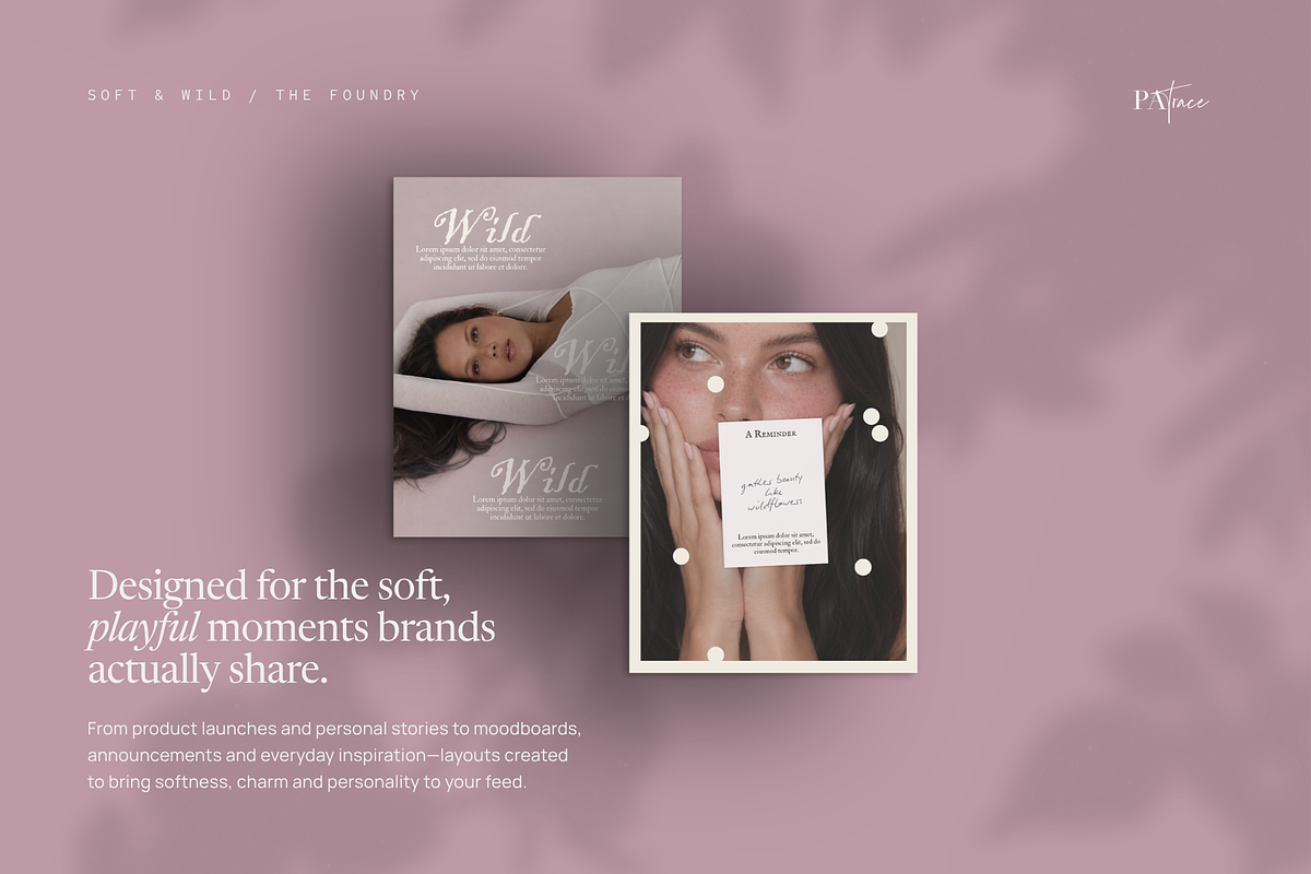 SOFT & WILD Social Media Templates, a Social Media Template by Patrace Studio (Photo 4 of 10)