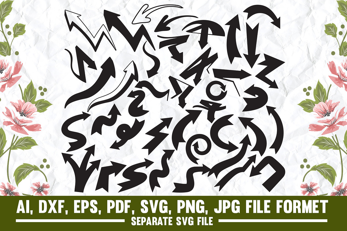 Graffiti Arrows Set svg, an Object Graphic by VectorArtPrintableDesign