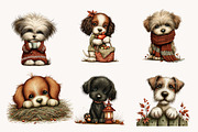 Whimsical Autumn Dog Clipart, a Seasonal Illustration by Designworld (Thumbnail 4 of 10)