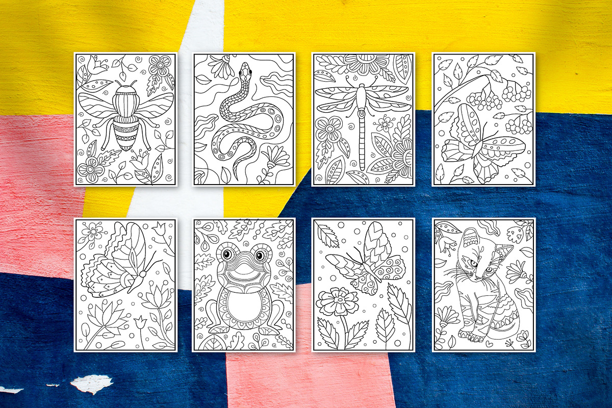 20 Coloring Pages for kids | Animals, an Animal Illustration by ChristinaDesigns (Photo 3 of 8)