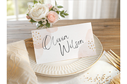 Elegant Floral Wedding Place Card, a Product Mockup by MockupWizard (Thumbnail 3 of 4)
