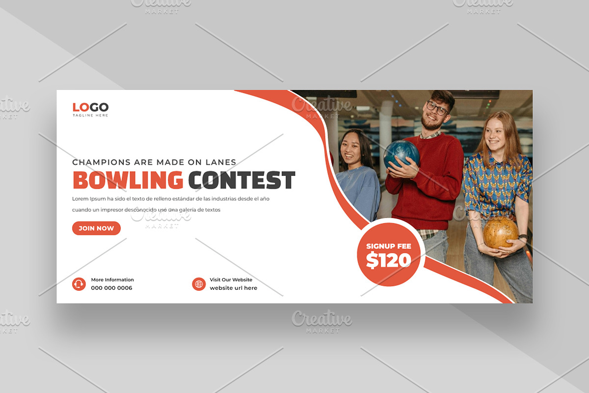 Bowling contest social media cover, a Social Media Template by Designgrove (Photo 3 of 3)