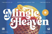 Mingle Heaven Groovy Retro Serif, a Serif Font by timelesstype.co (Thumbnail 1 of 20)