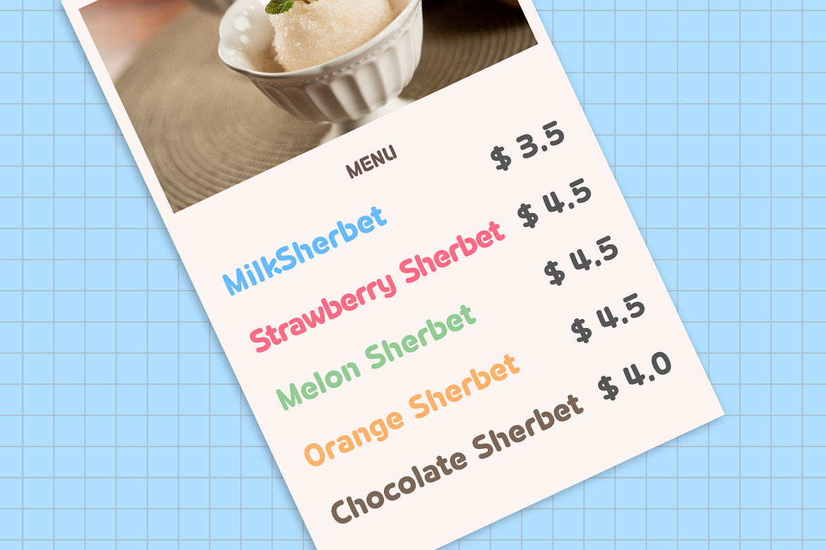 HU Milksherbet / 20% OFF, a Sans Serif Font by heummdesign (Photo 4 of 6)