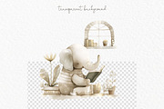 Baby elephant PNG watercolor clipart, an Animal Illustration by MyLittleMeow (Thumbnail 5 of 5)
