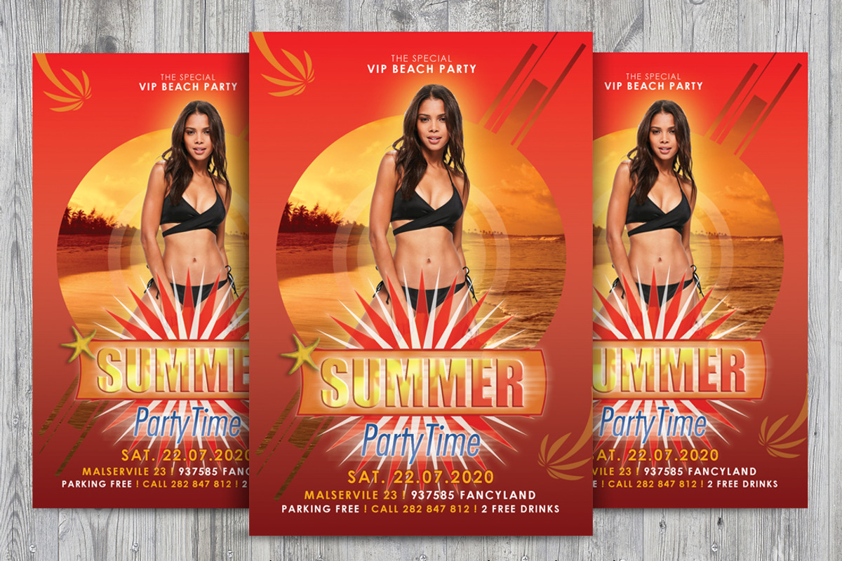PSD party flyer red, a Flyer Template by RudanStudio