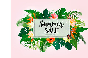 Hot Summer Sale Background. Vector