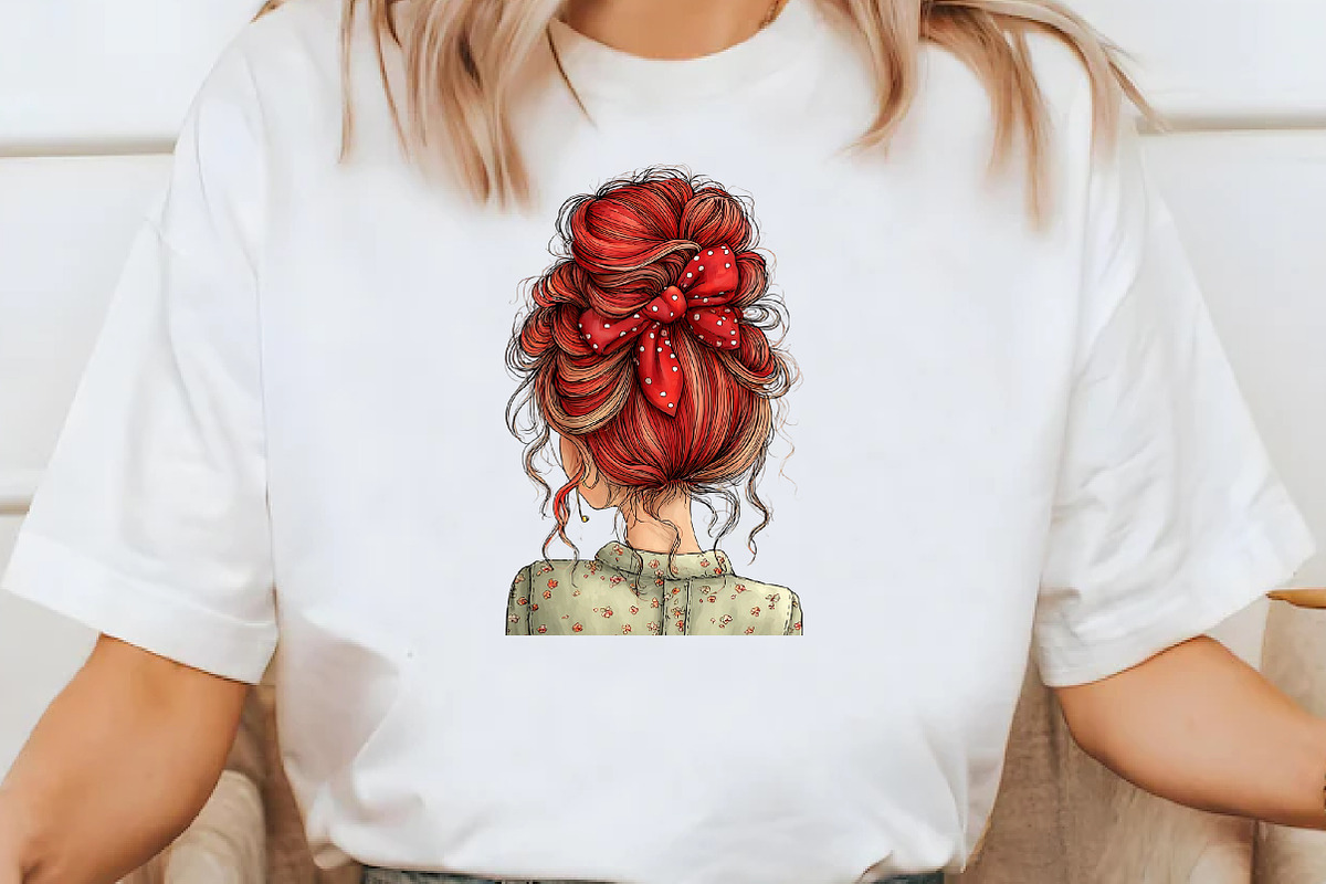 Watercolor messy bun mom Clipart, an Illustration by Designworld (Photo 6 of 7)