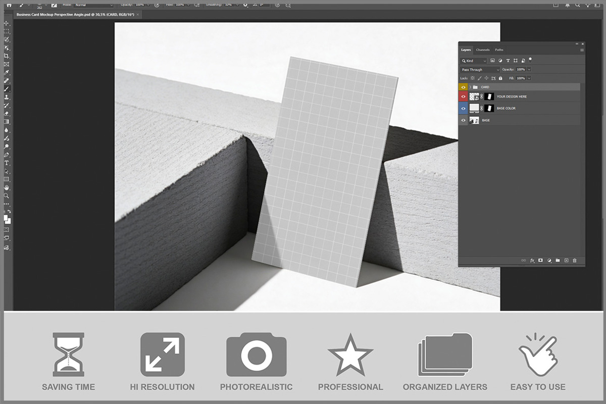 Business Card Perspective Angle PSD, a Product Mockup by Bruno's Shop (Photo 2 of 3)