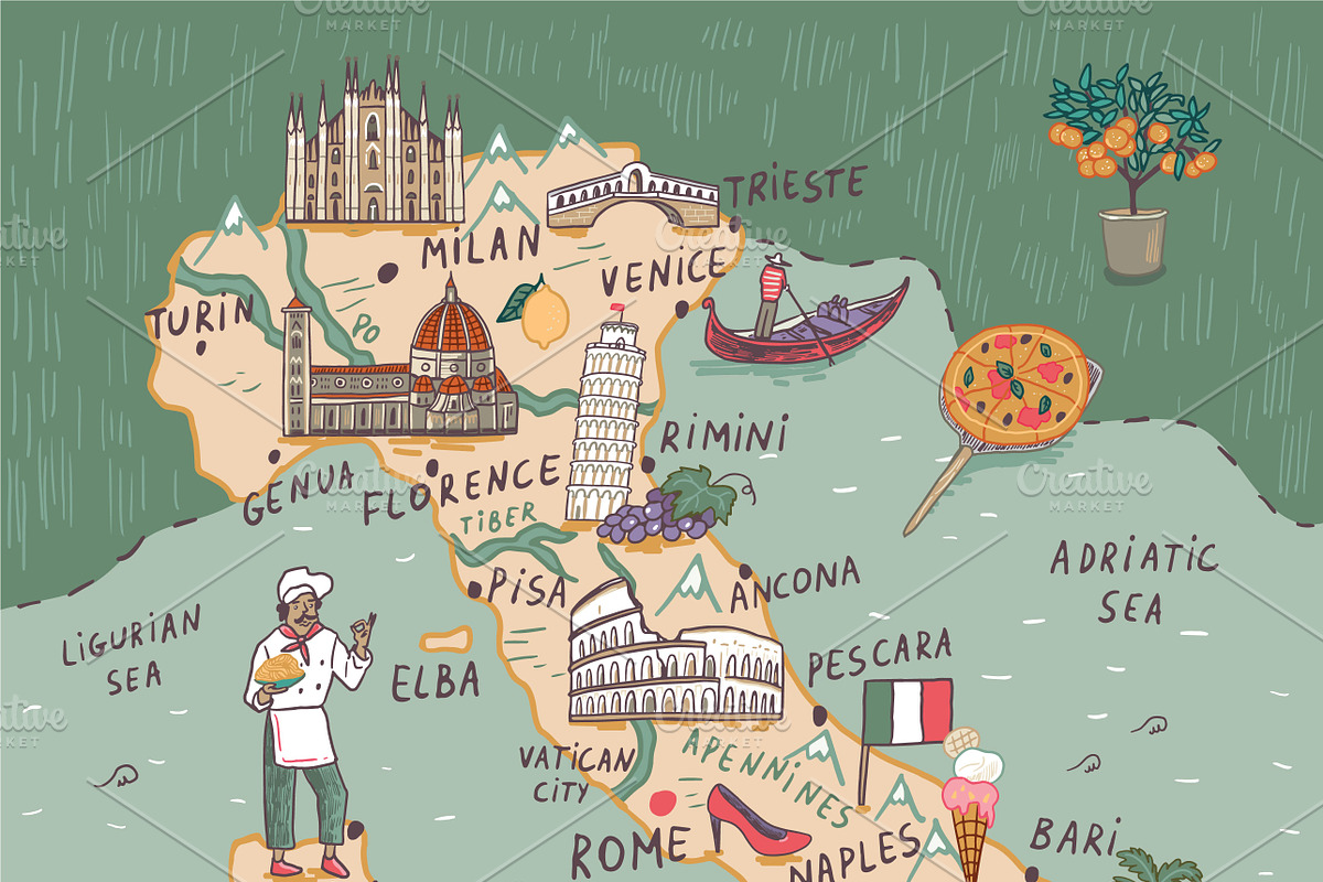 Italy Map, an Illustration by GooseFrol (Photo 2 of 10)