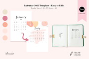 2022 Calendar Template | Canva Edit, a Stationery Template by Bonita Digital Design (Thumbnail 1 of 4)
