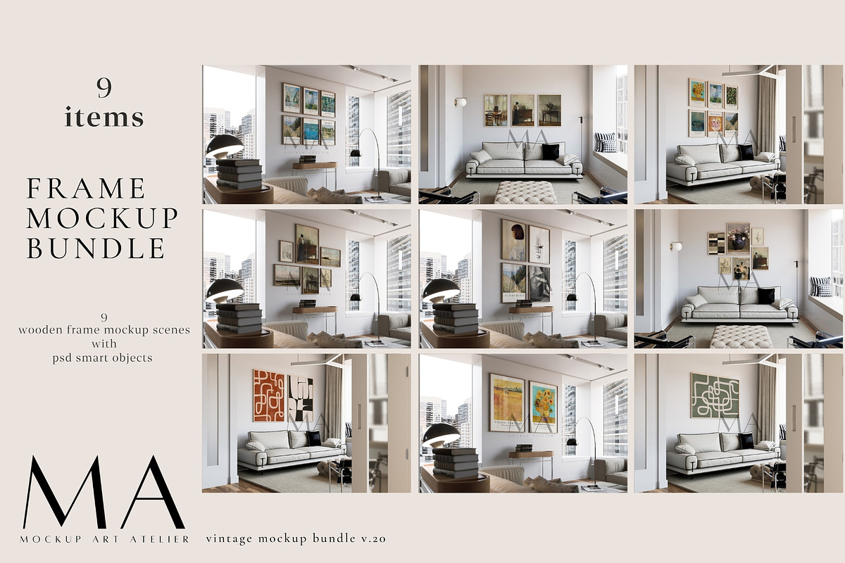 Entire Shop Frame Mockup Bundle, a Household Mockup by Mockup Art Atelier (Photo 32 of 55)