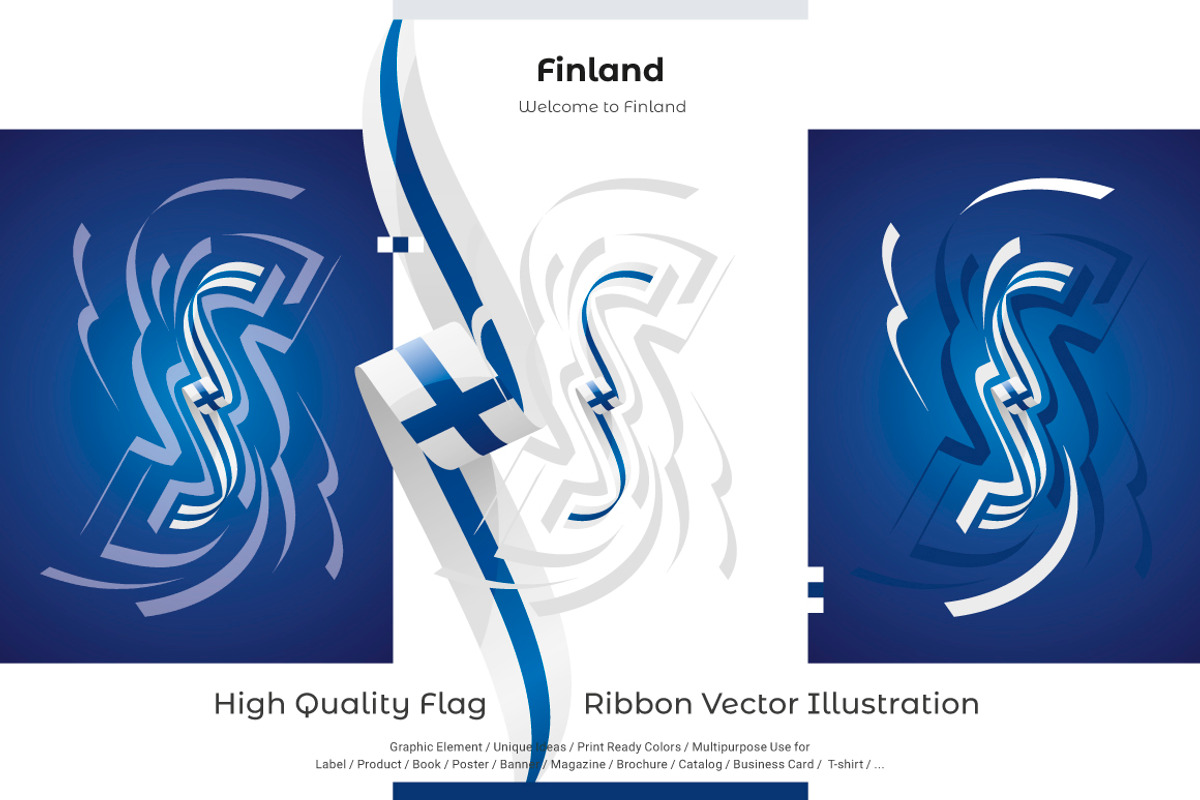 Finland flag ribbon vector, a Templates & Theme by Simbos (Photo 2 of 9)