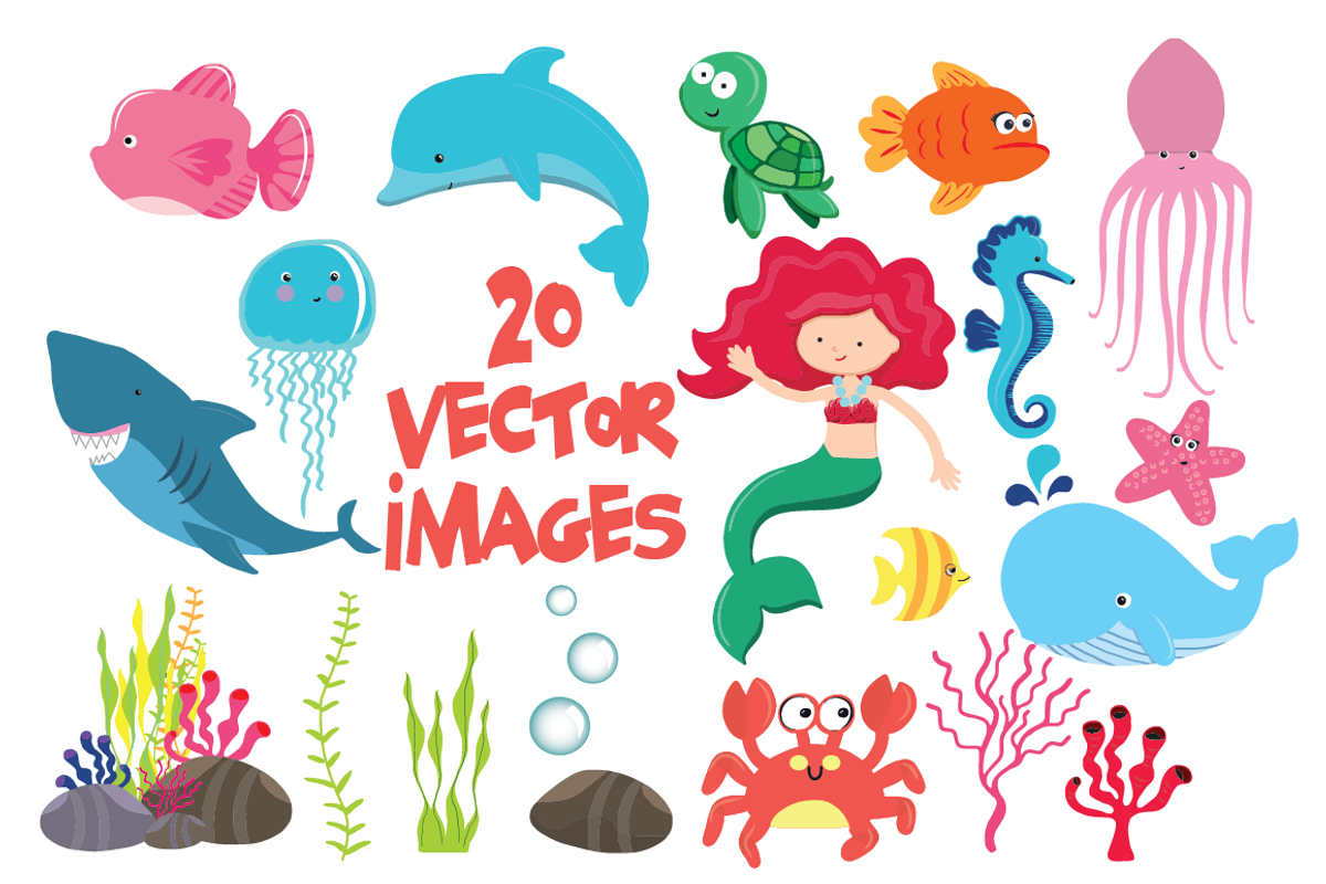 Under the Sea Clipart EPS Vectors, an Animal Illustration by Digibonbons (Photo 2 of 3)