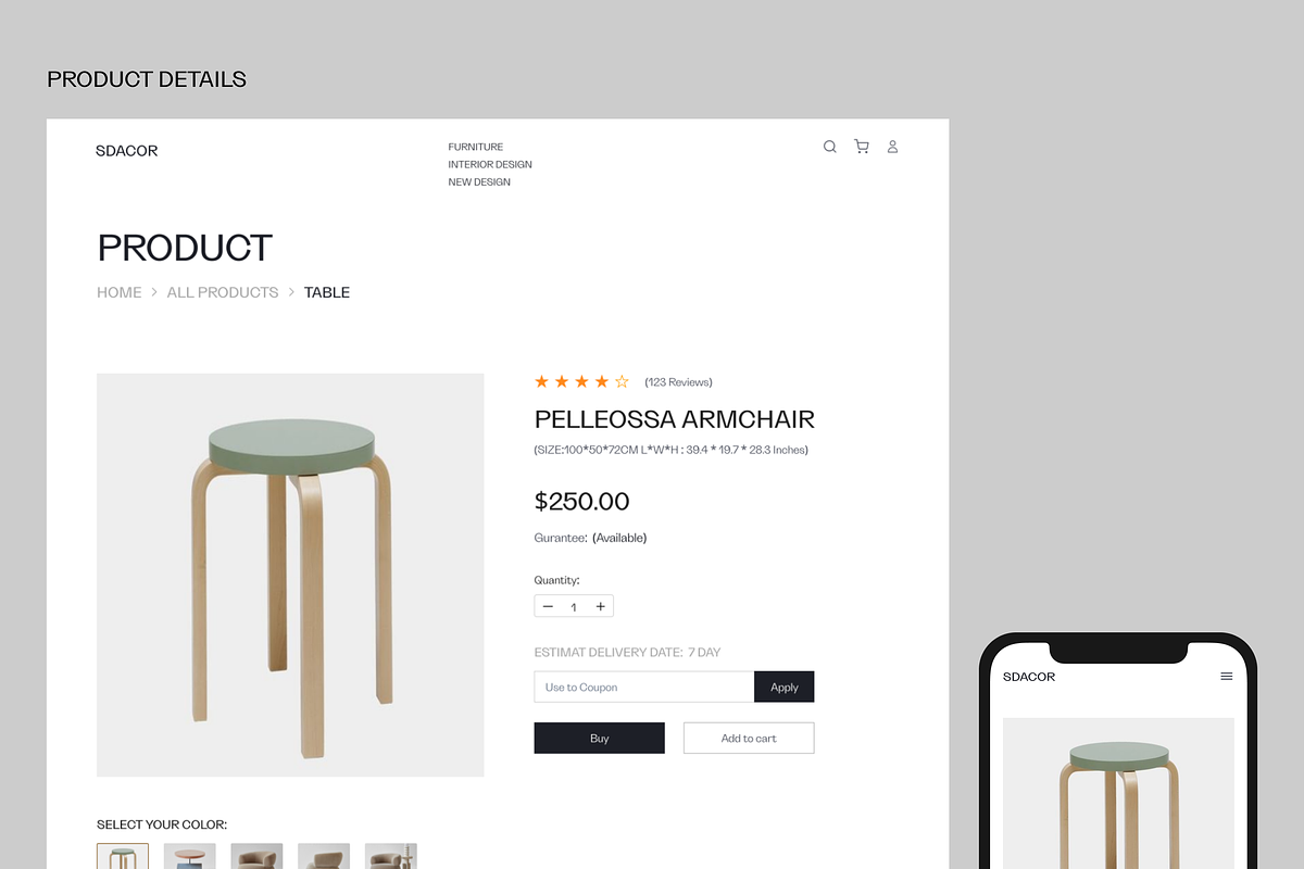 E-Commerce Furniture Website, an UI Kit Template by Ahmed Rubel (Photo 6 of 10)