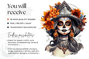 La Catrina Day of the Dead Clipart, a Person Illustration by ThatsDesignArt (Thumbnail 2 of 10)