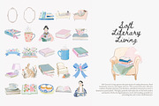 Soft literary living clipart bundle, a Decorative Illustration by Patishop Art (Thumbnail 7 of 8)