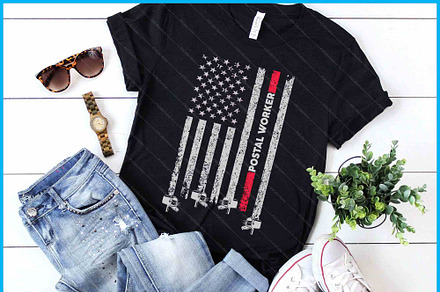 Postal Worker Vintage Usa Flag SVG