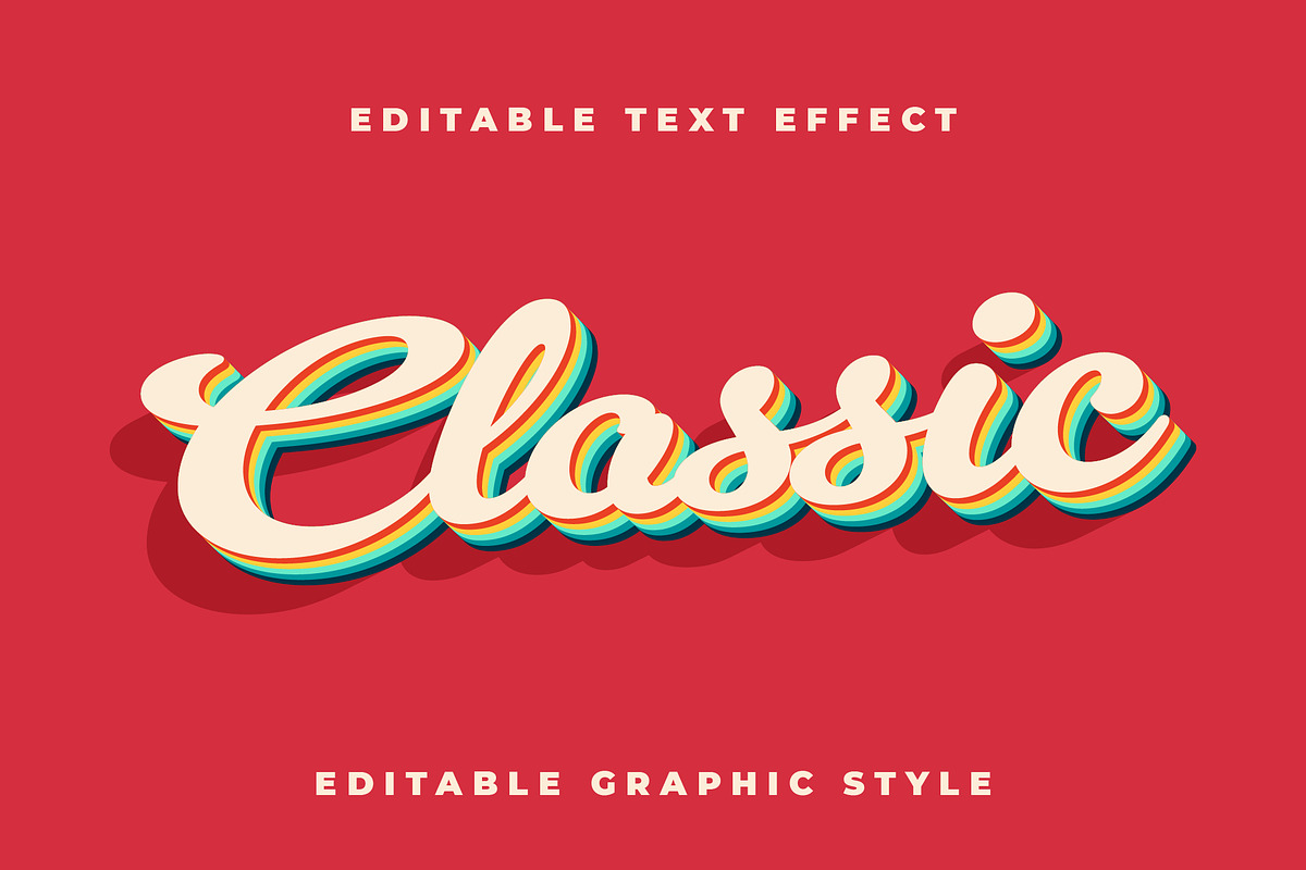 Retro Script Layered Text Effect preview 3