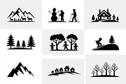winter landscape snowman silhouettes, an Illustration by Amazin_art (Thumbnail 4 of 7)